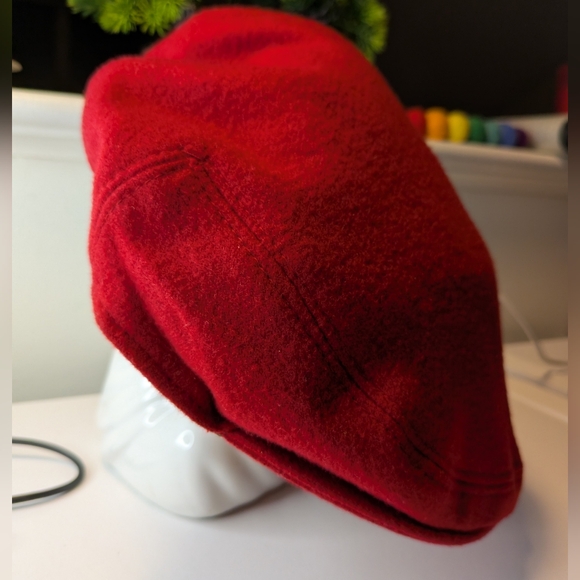Other - Vintage Red Cashmere Flat Cap Made In Great Britain